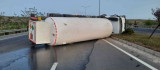 Elazığ'da oksijen yüklü tanker yan yattı: 1 yaralı