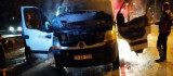 Elazığ'da seyir halindeki minibüs yandı